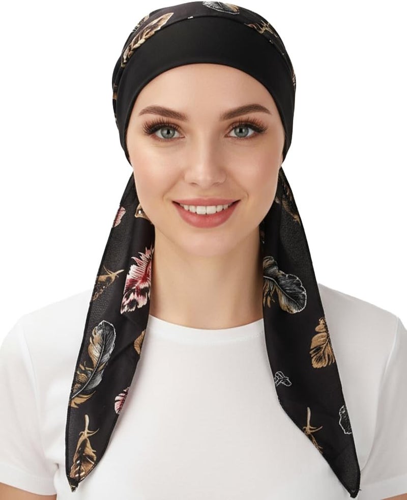 FADACHY Chemo Headwear for Women,Chemo Caps Lightweight for Summer with Head Scarf,Silky Soft Hair Turbans Fashion - Image 1